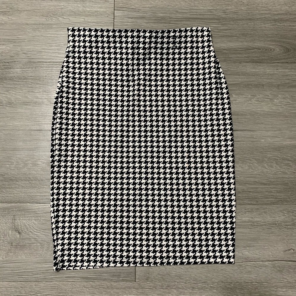 Black and White Midi Skirt .